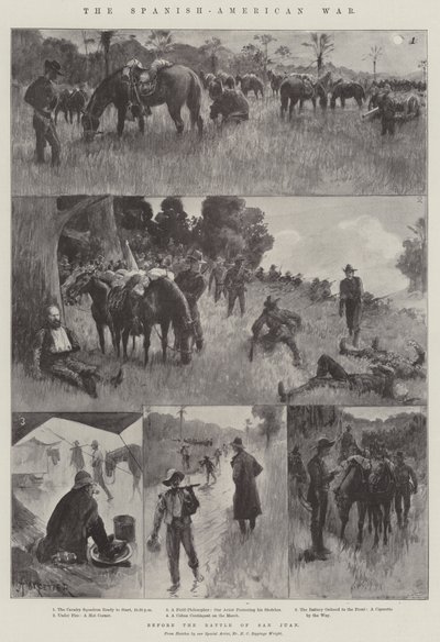 De Spaans-Amerikaanse Oorlog, voor de Slag bij San Juan door Amedee Forestier