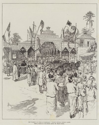 De Onderkoning van India in Mandalay, langs de Boog van Moolla Ismail door Amedee Forestier