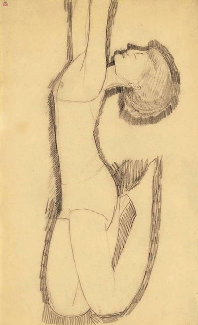 Anna Achmatova als acrobaat, 1911 door Amedeo Modigliani