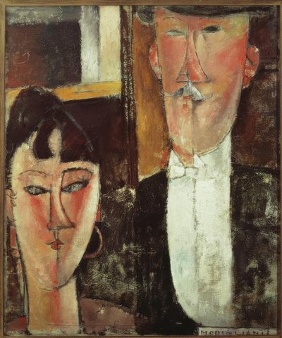Bruid en bruidegom door Amedeo Modigliani