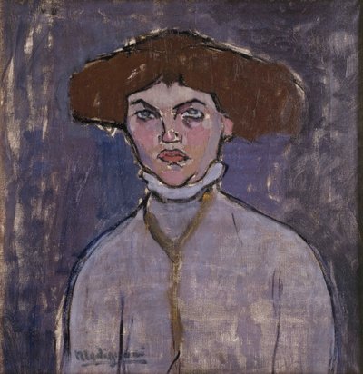 Buste van een jonge vrouw door Amedeo Modigliani