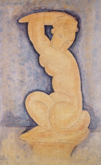 Kariatide, 1914 door Amedeo Modigliani