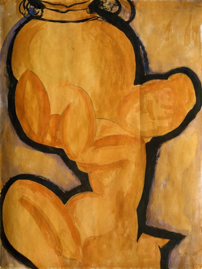 Kariatide met een vaas, ca. 1913-14 door Amedeo Modigliani