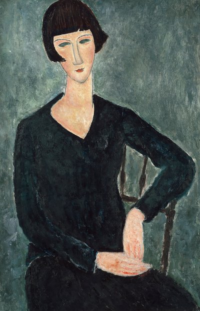 Zittende Vrouw in Blauwe Jurk, 1918-1919 door Amedeo Modigliani