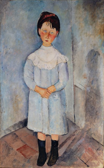 Meisje in blauw door Amedeo Modigliani