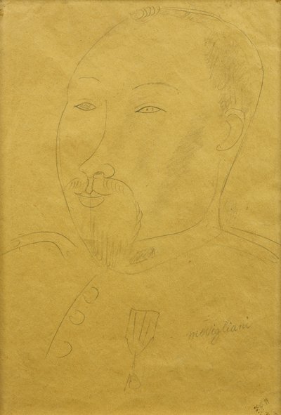 Guillaume Apollinaire als soldaat door Amedeo Modigliani