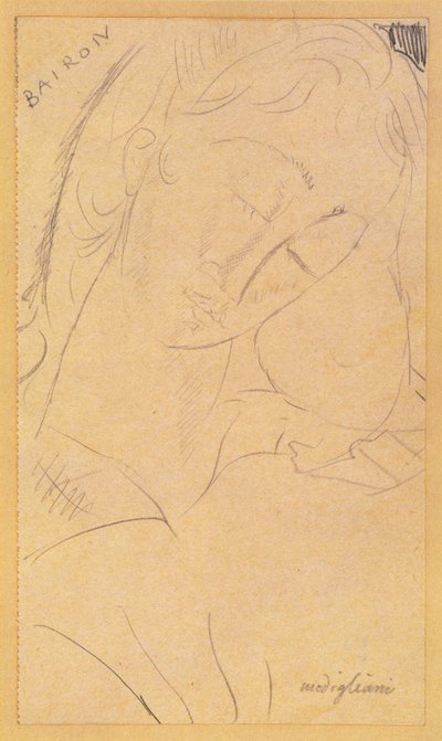 Hoofd - Bairon door Amedeo Modigliani