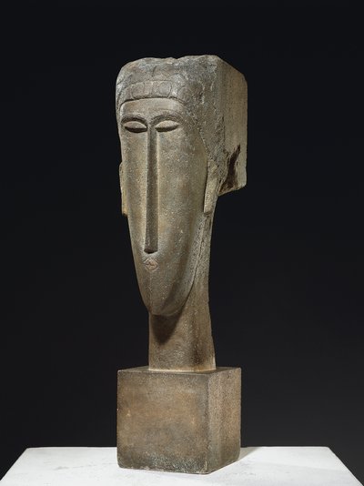 Hoofd, ca. 1910-12 door Amedeo Modigliani