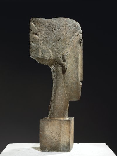 Hoofd, ca. 1910-12 door Amedeo Modigliani