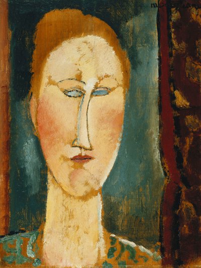 Hoofd van een Vrouw met Rood Haar door Amedeo Modigliani