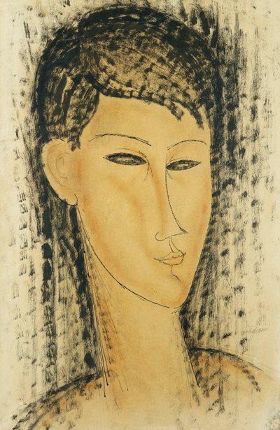 Hoofd van een jonge vrouw, 1914 door Amedeo Modigliani
