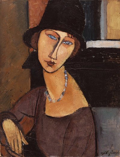 Jeanne Hébuterne met een hoed, 1917 door Amedeo Modigliani