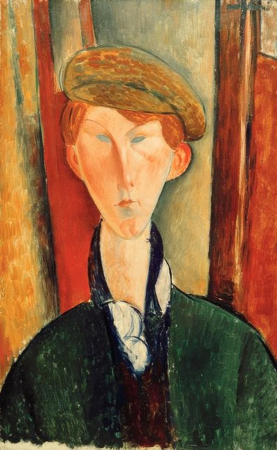 Jonge man met pet door Amedeo Modigliani