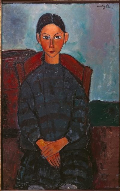 Het meisje met het zwarte schort door Amedeo Modigliani