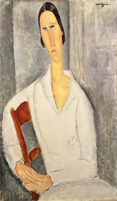 Madame Hanka Zborowska Leunend op een Stoel, 1919 door Amedeo Modigliani