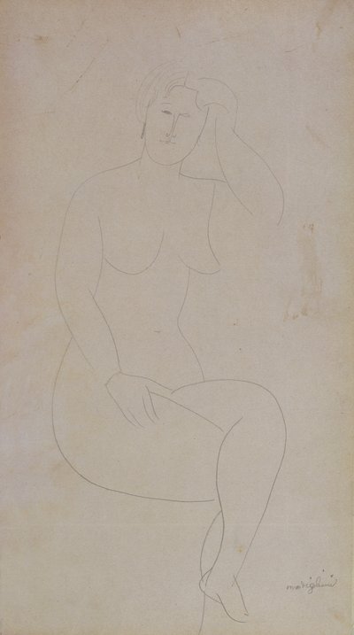 Naakt Staand Meisje (Gekruiste Benen) door Amedeo Modigliani