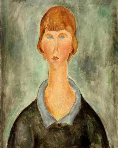 Portret van een jonge vrouw door Amedeo Modigliani