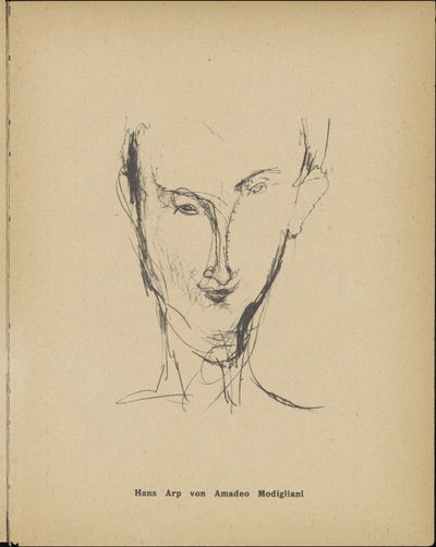 Portret van Hans Arp door Amedeo Modigliani