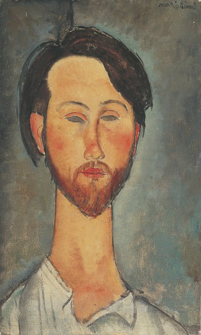 Portret van Léopold Zborowski 1889-1932, 1918 door Amedeo Modigliani