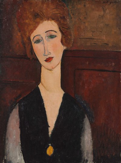 Portret van een vrouw door Amedeo Modigliani