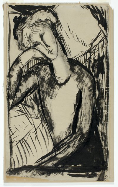 Portret van een jonge vrouw door Amedeo Modigliani