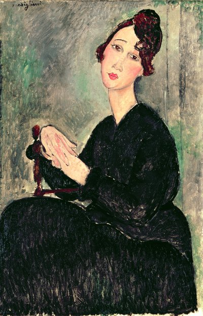Portret van een Jonge Vrouw door Amedeo Modigliani