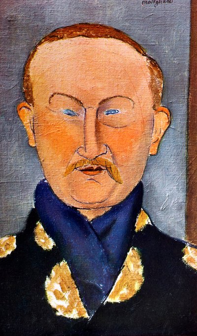 Portret van de schilder Léon Bakst 1866-1924, 1917 door Amedeo Modigliani