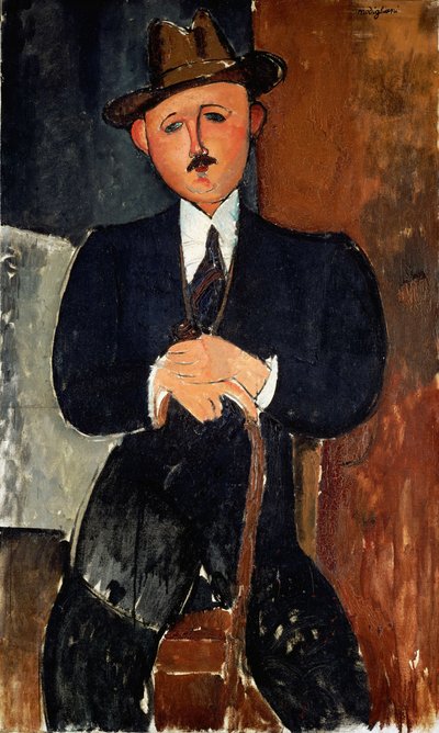 Zittende Man door Amedeo Modigliani