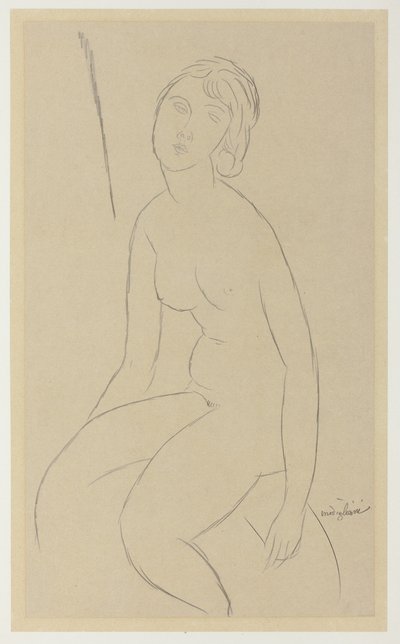 Zittend naakt door Amedeo Modigliani