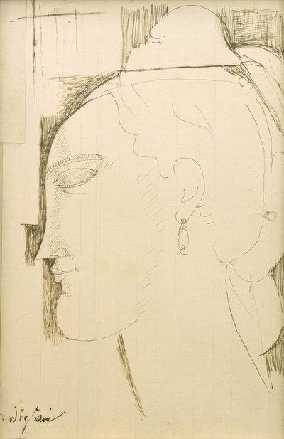 Vrouwenhoofd door Amedeo Modigliani