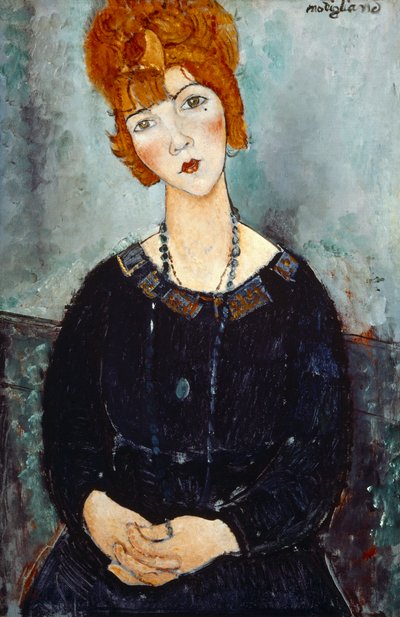 Vrouw met een ketting door Amedeo Modigliani