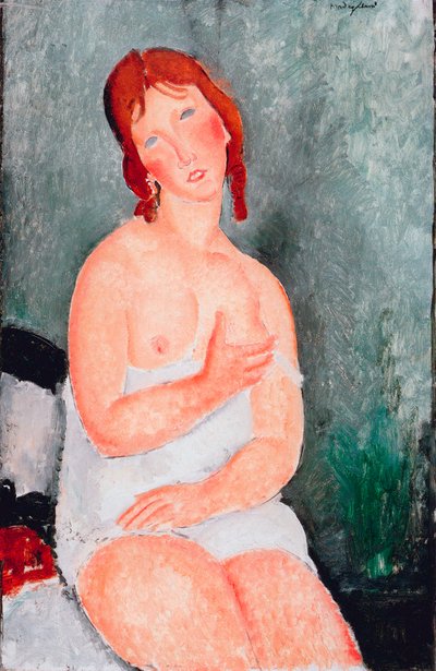 Jonge vrouw in een hemd, 1818 door Amedeo Modigliani