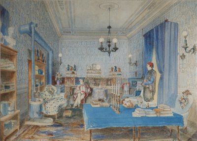Prins Pavel Petrovich Vyazemsky in zijn studeerkamer in Constantinopel door Amedeo Preziosi
