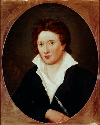 Portret van Percy Bysshe Shelley Britse dichter (1792-1822) door Amelia Curran