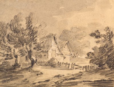 Huisje in een landschap door Amelia Long