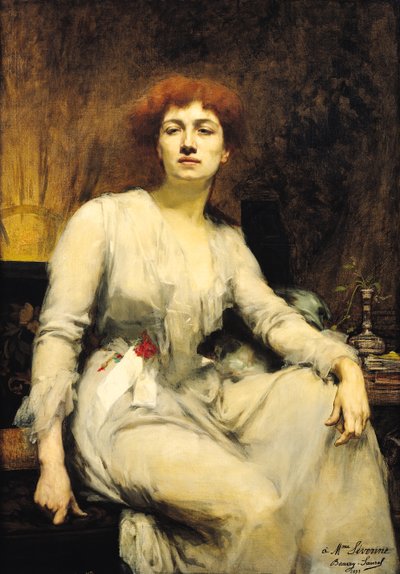 Portret van Severine (1855-1929) 1893 door Amelie Beaury Saurel