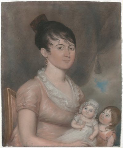 Anna Margaret Blake en haar twee kinderen door American 19th Century