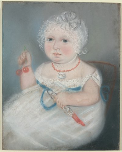 Baby met medaillon door American 19th Century