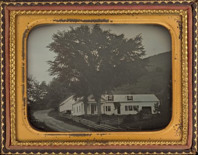 Huis op een heuvel door American 19th Century