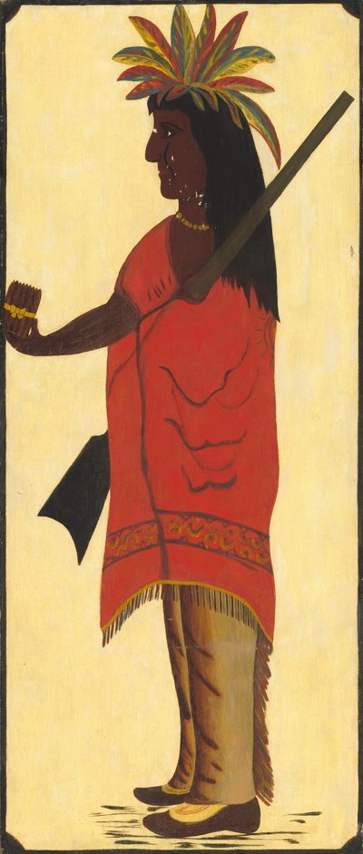 Indianen Tabakswinkel Bord [voorzijde, Indiaan naar links gericht] door American 19th Century