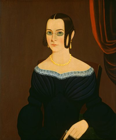 Dame met een bril door American 19th Century