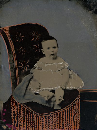 Portret van een baby door American 19th Century