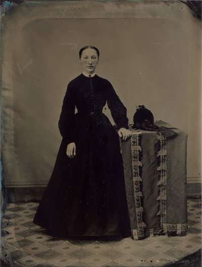 Portret van een Burgeroorlog Weduwe door American 19th Century