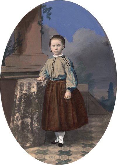 Portret van een meisje door American 19th Century