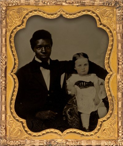 Portret van een Man met Kind door American 19th Century