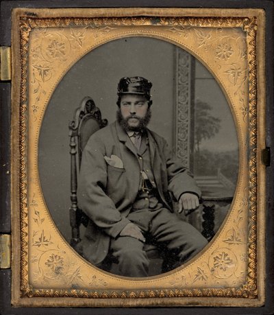 Portret van een Soldaat door American 19th Century
