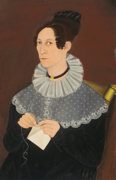 Waarschijnlijk Sarah Cook Arnold aan het breien door American 19th Century