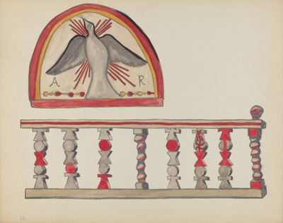 Plaat 10: Heilige Geest (Lunet): Uit Portfolio "Spaanse Koloniale Ontwerpen van New Mexico" door American 20th Century