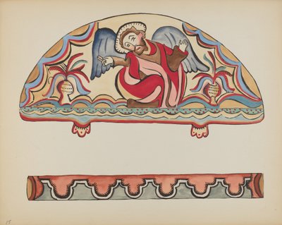 Plaat 15: De Schepping (Lunet): Uit Portfolio "Spaanse Koloniale Ontwerpen van New Mexico" door American 20th Century