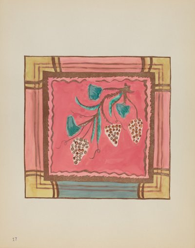 Plate 17: Druiven, Altaarpaneel: Uit Portfolio "Spaanse Koloniale Ontwerpen van New Mexico" door American 20th Century